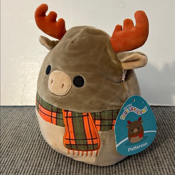 Squishmallows Patterson Reindeer Plush NEW orange green plaid scarf winter moose - Picture 7 of 9